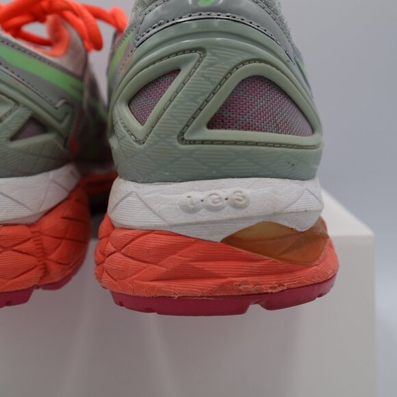 Asics Gel-Kayano 22 Women's Size 7.5 Running Shoes Orange Gray Green - Picture 11 of 12